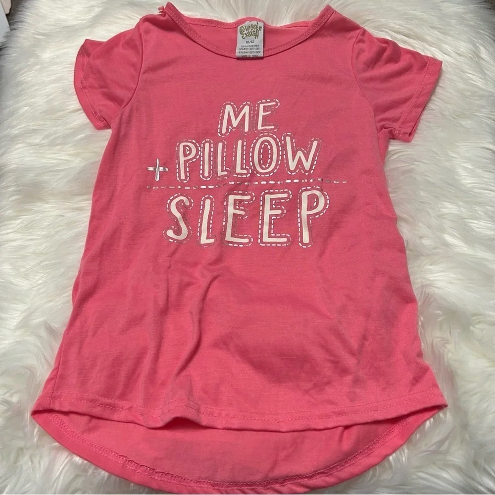 Size 10-12 Girls “Me+Pillow=Sleep” Shirt E3